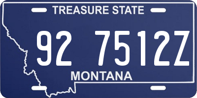 MT license plate 927512Z
