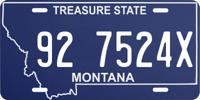 MT license plate 927524X
