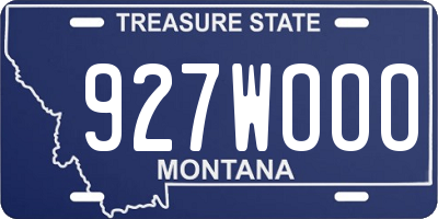 MT license plate 927WOOO