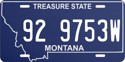 MT license plate 929753W