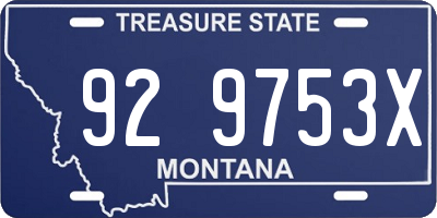MT license plate 929753X