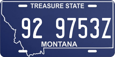 MT license plate 929753Z