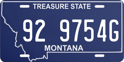 MT license plate 929754G