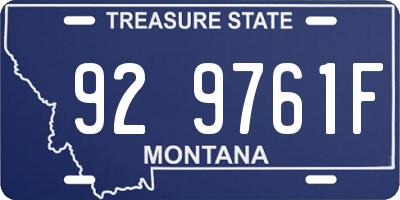MT license plate 929761F