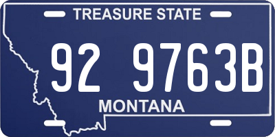 MT license plate 929763B