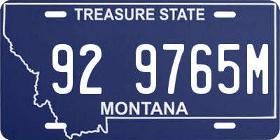MT license plate 929765M