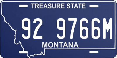 MT license plate 929766M