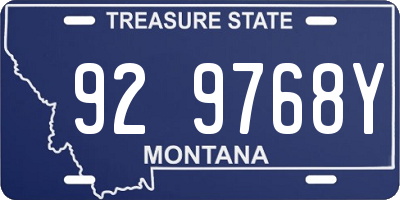 MT license plate 929768Y