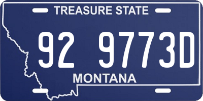 MT license plate 929773D