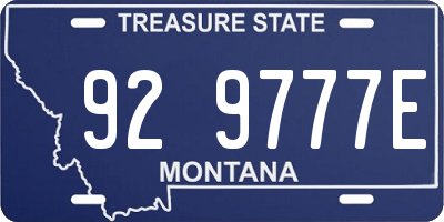 MT license plate 929777E