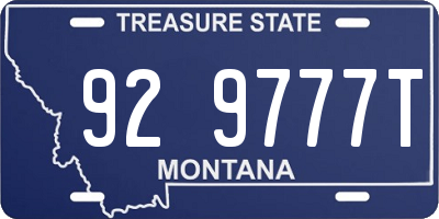 MT license plate 929777T