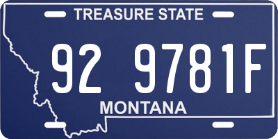 MT license plate 929781F