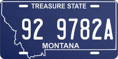 MT license plate 929782A