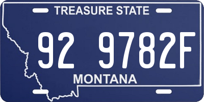 MT license plate 929782F