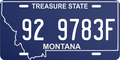 MT license plate 929783F