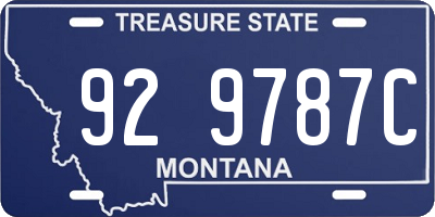 MT license plate 929787C