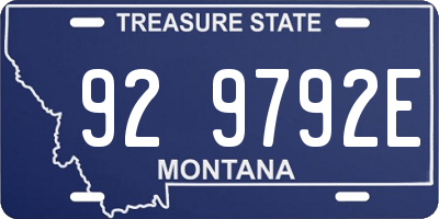 MT license plate 929792E