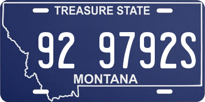 MT license plate 929792S