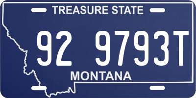 MT license plate 929793T