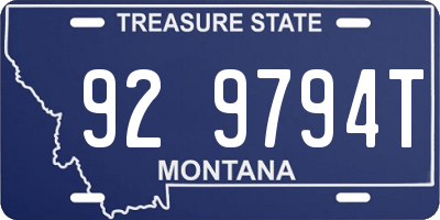 MT license plate 929794T