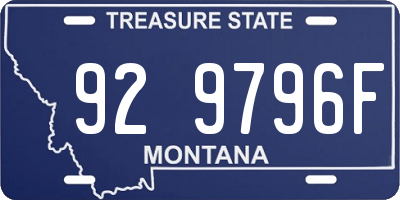 MT license plate 929796F