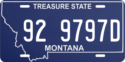MT license plate 929797D