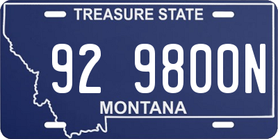MT license plate 929800N