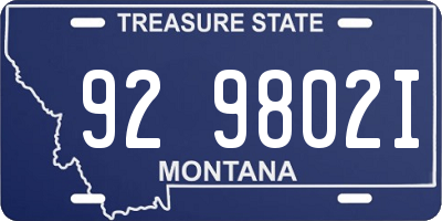 MT license plate 929802I