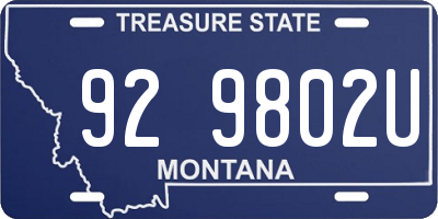 MT license plate 929802U