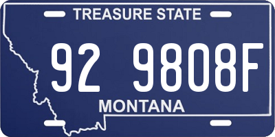MT license plate 929808F