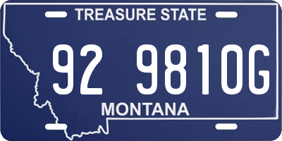 MT license plate 929810G