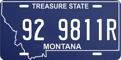 MT license plate 929811R