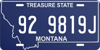 MT license plate 929819J