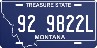 MT license plate 929822L