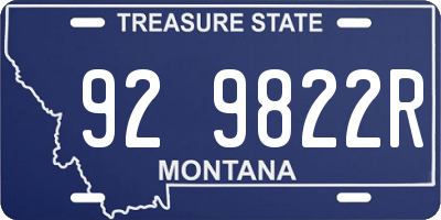 MT license plate 929822R