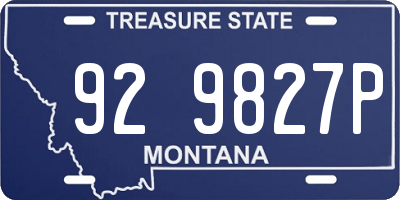 MT license plate 929827P