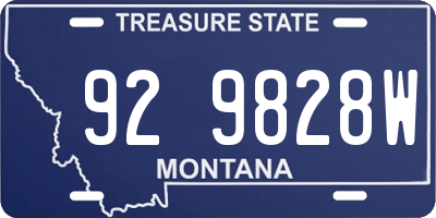 MT license plate 929828W