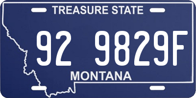 MT license plate 929829F