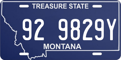 MT license plate 929829Y