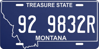 MT license plate 929832R