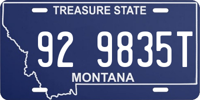 MT license plate 929835T