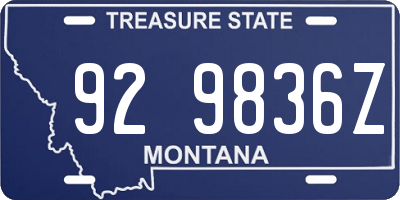 MT license plate 929836Z