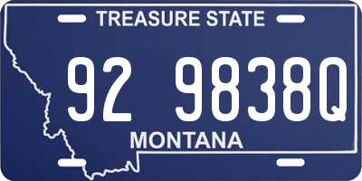 MT license plate 929838Q