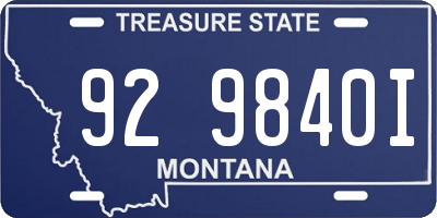 MT license plate 929840I