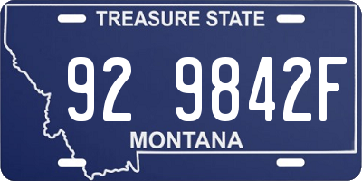 MT license plate 929842F