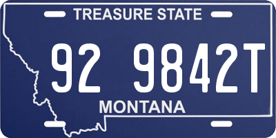 MT license plate 929842T