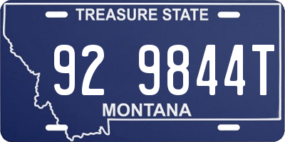 MT license plate 929844T