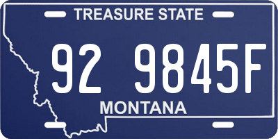 MT license plate 929845F
