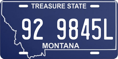 MT license plate 929845L