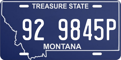 MT license plate 929845P